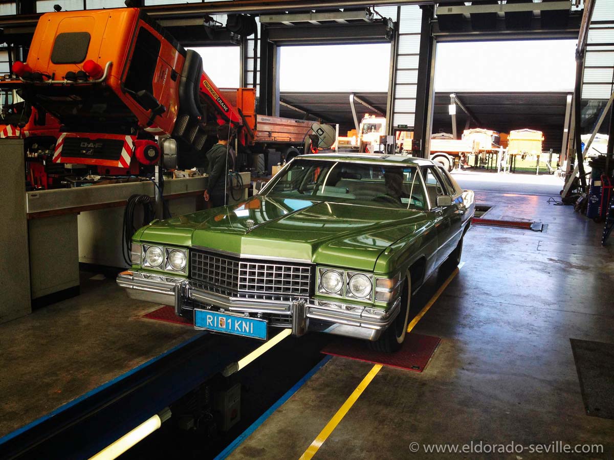 Getting the car ready with my friends Steve and Lucky