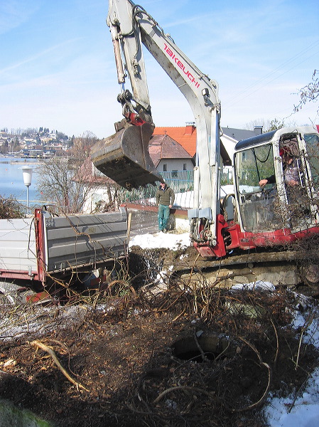 lots of soil had to be removed